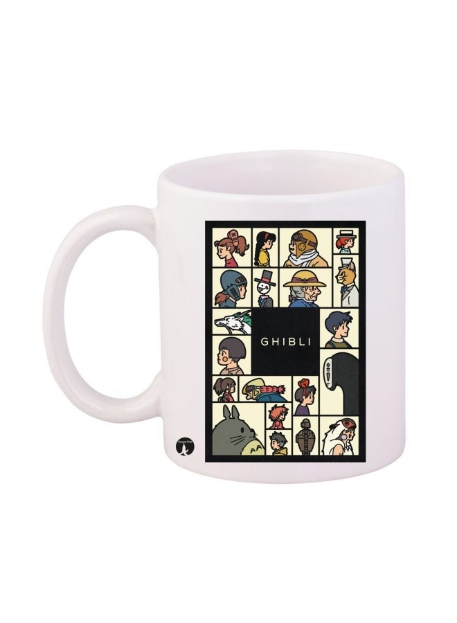 RYN Studio Ghibli Printed Mug White/Black 12ounce