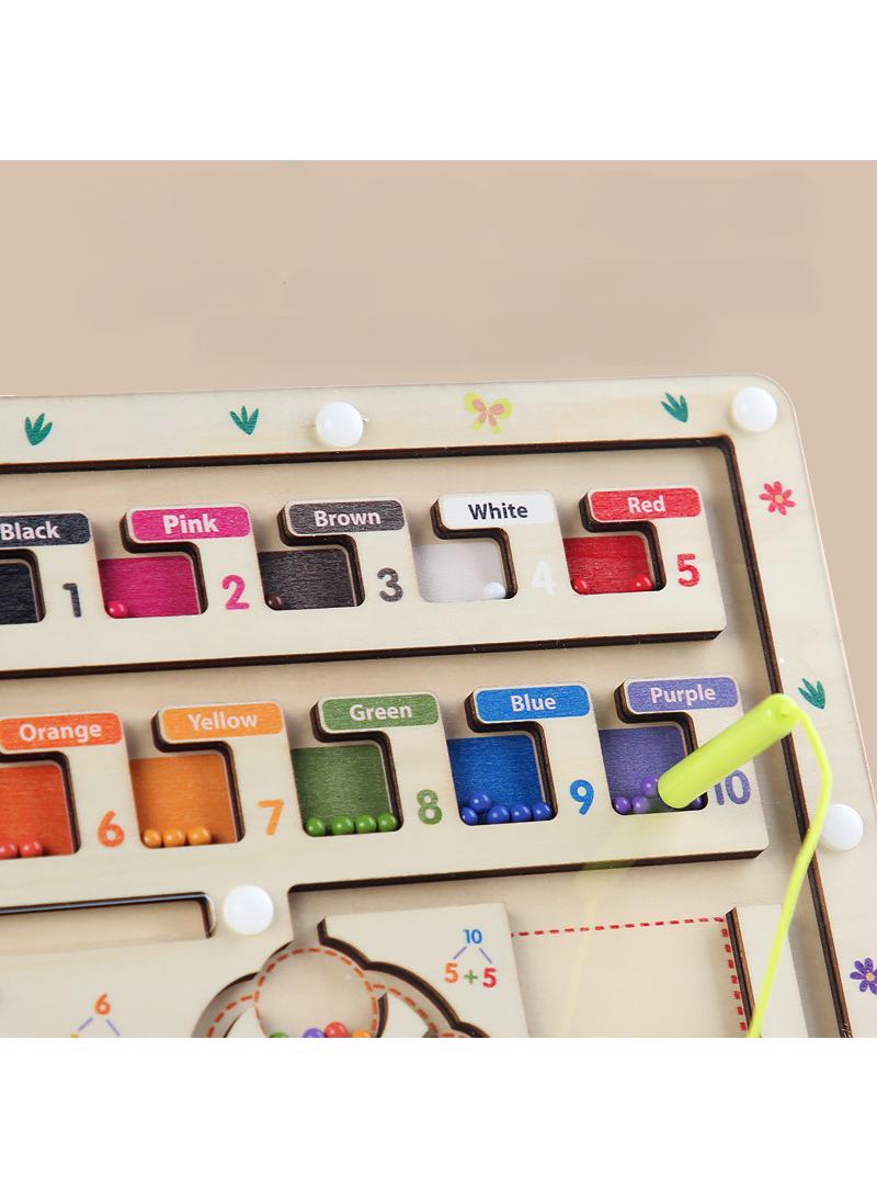 Children's wooden magnetic numerical operation color classification magnetic bead movement counting game puzzle toys - Image 3