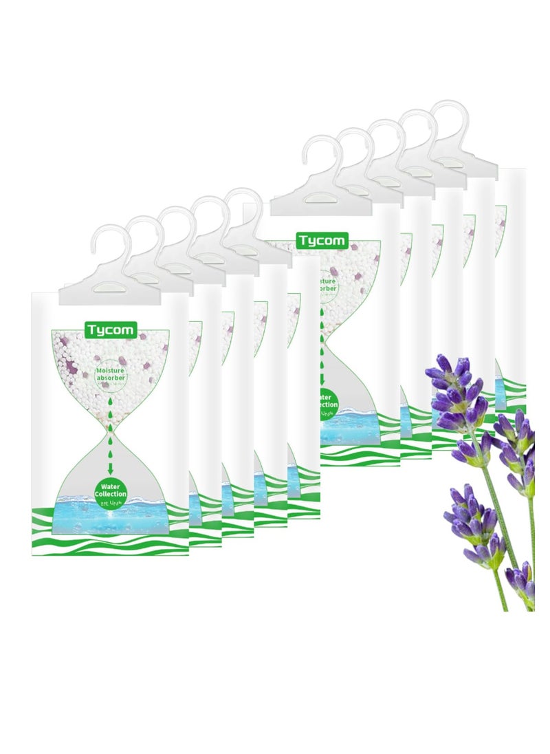 TYCOM Dehumidifiers, Hanging Humidity Packs for Effectively Absorbing Excess Moisture, Closet Dehumidifiers & Odor Removers for Home & Car -Lavender 10Pcs  - Image 1