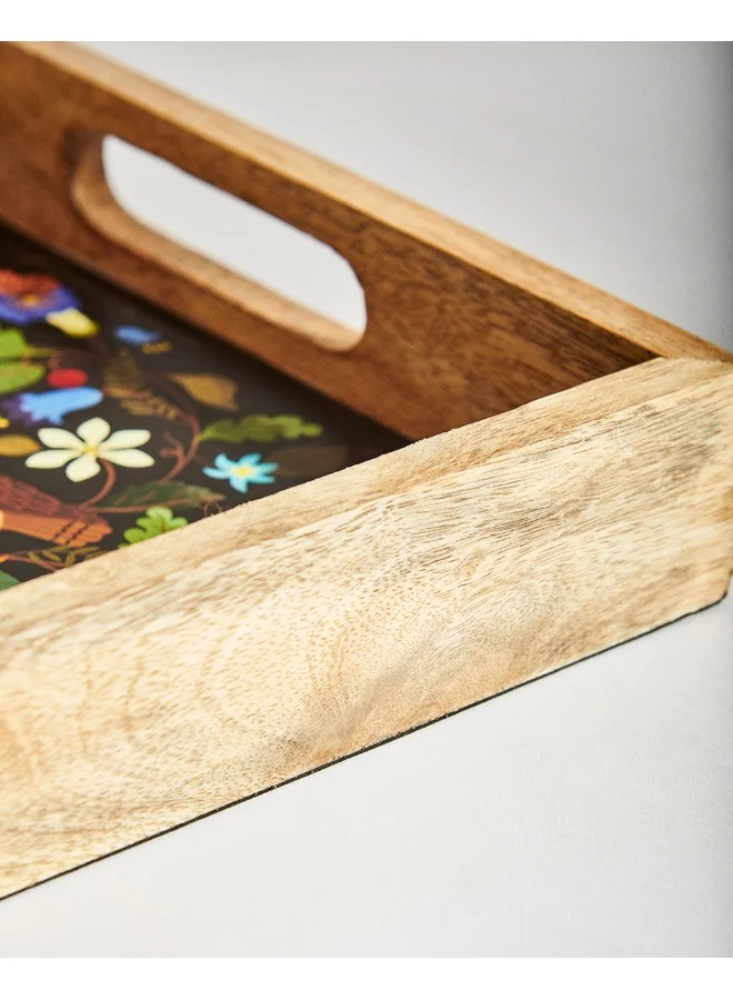 Chumbak Hoot & Blossom  Wooden Tray