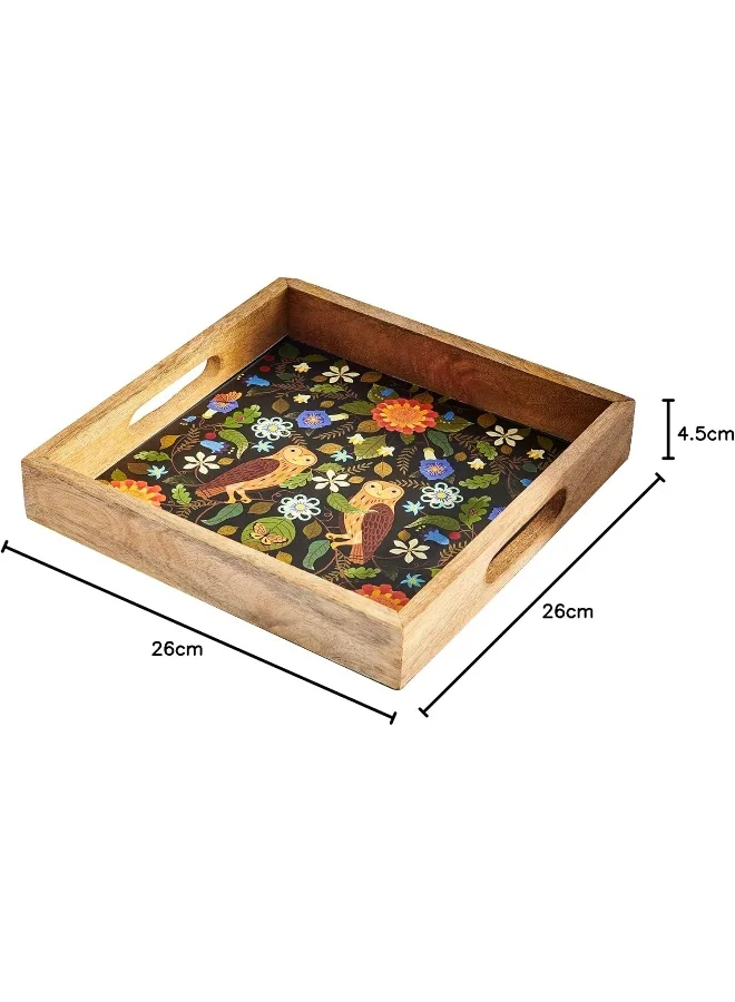 Chumbak Hoot & Blossom  Wooden Tray