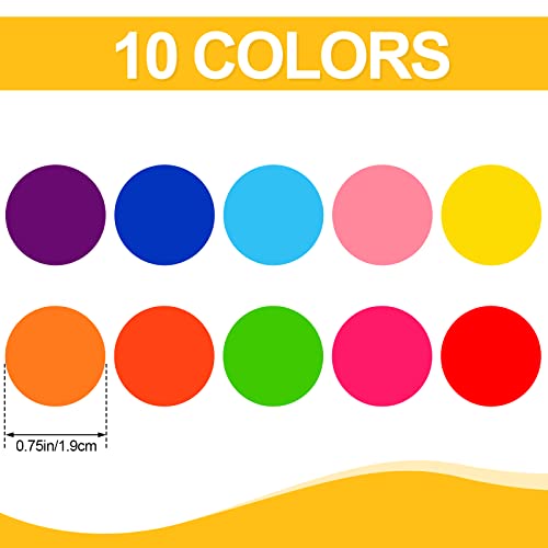 Utron 3500 Pieces Dot Stickers, 3/4 inch Color Coding Labels, 10 Color Circle Price Stickers for Office Classroom Student - Image 2