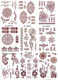 9-Piece Henna Hand Waterproof Temporary Semi-Permanent Stickers
