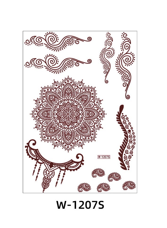 Generic - 9-Piece Henna Hand Waterproof Temporary Semi-Permanent Stickers - Image 1