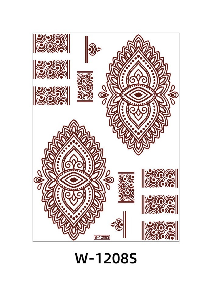 Generic - 9-Piece Henna Hand Waterproof Temporary Semi-Permanent Stickers - Image 1