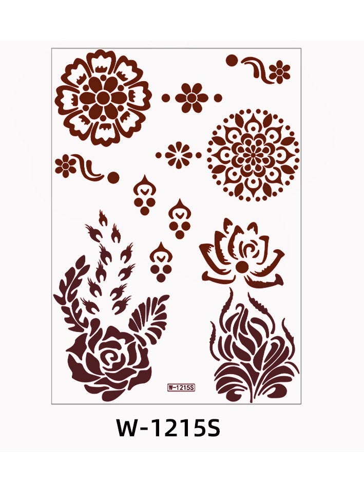 Generic - 9-Piece Henna Hand Waterproof Temporary Semi-Permanent Stickers - Image 1
