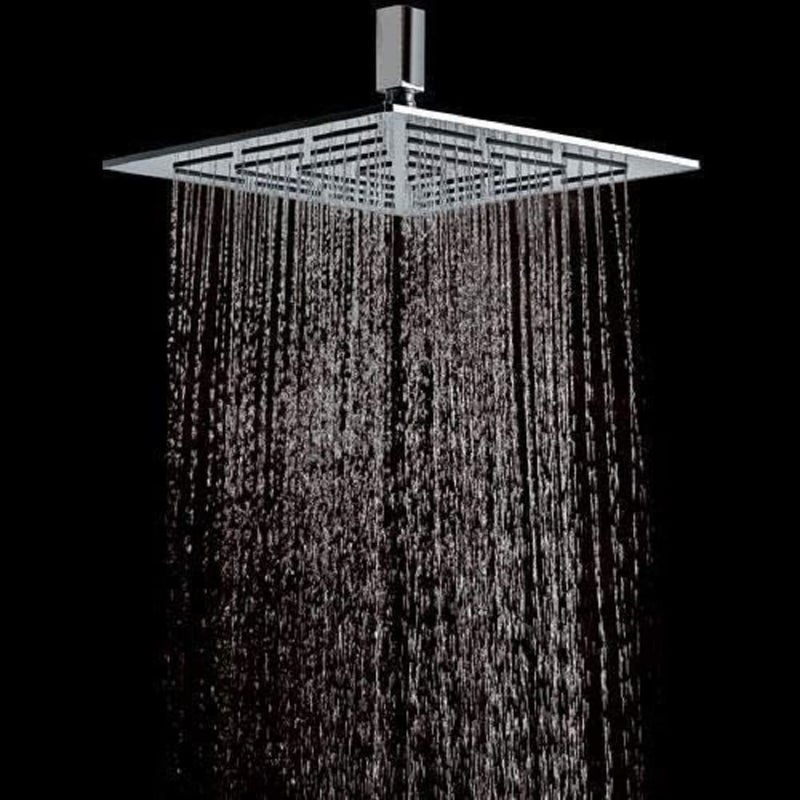 KYOTO (FOX) Wall Mounted CP Over Head Shower Stainless Steel 10"X10" inch Without Arm High Pressure Water Saving Filtered Adjustable Rainfal & Rain Spray Overhead Shower for Bathroom Accessories - Image 1