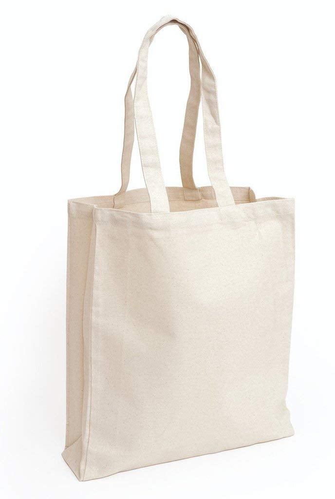 Promotional Priced Durable Cotton Canvas Book Bag WGusset Art Craft Blank Tote Bag