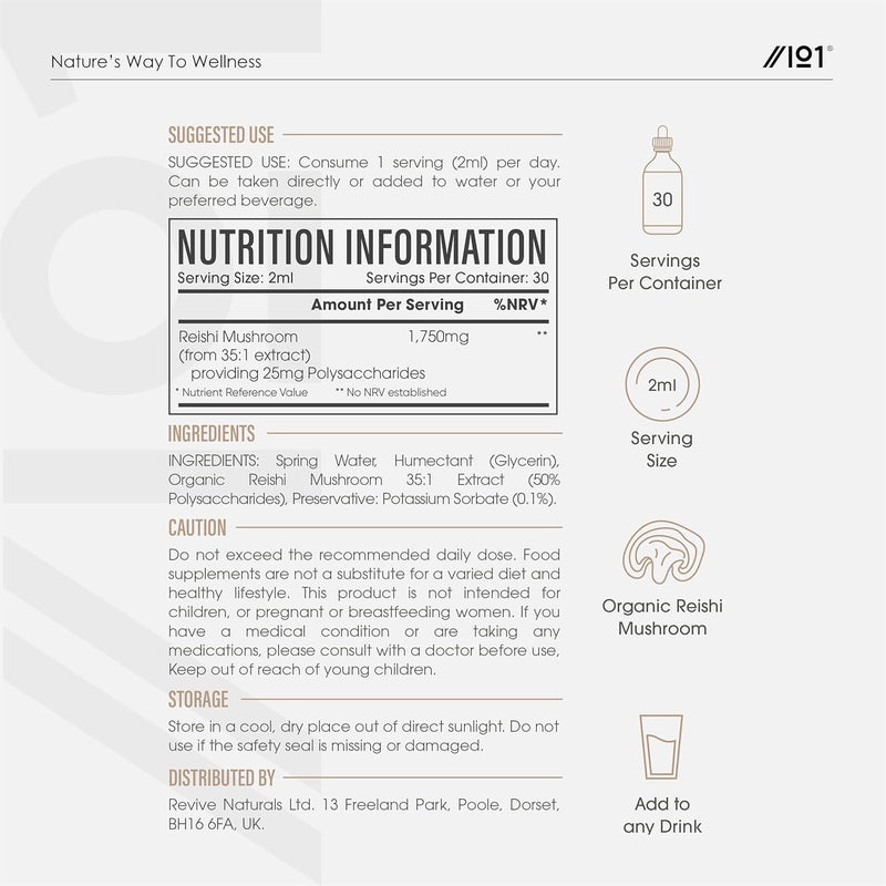ALPHA01 Reishi Mushroom Drops - High Strength 50% Polysaccharides Reishi Extract Supplement (Not Capsules) - 60ml (1 Month Supply) - Vegan & Vegetarian Friendly - by Alpha01 - Image 3
