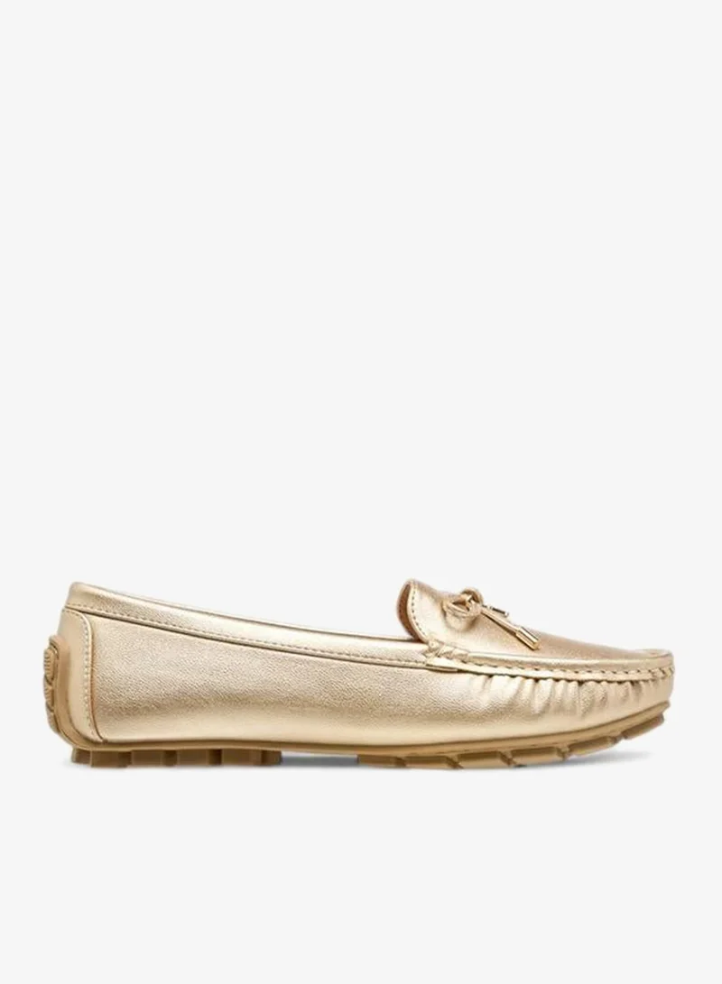 Flora Bella By Shoexpress GOLD Women Bow Detail Loafers for Women | Best Price UAE