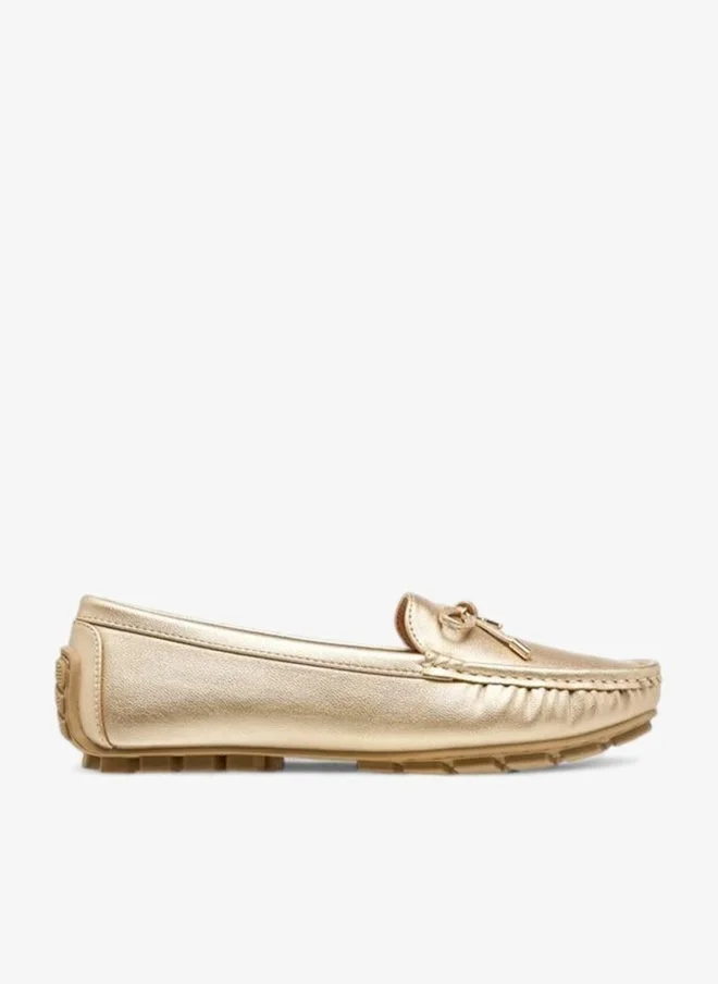 Flora Bella By Shoexpress GOLD Women Bow Detail Loafers for Women | Best Price UAE