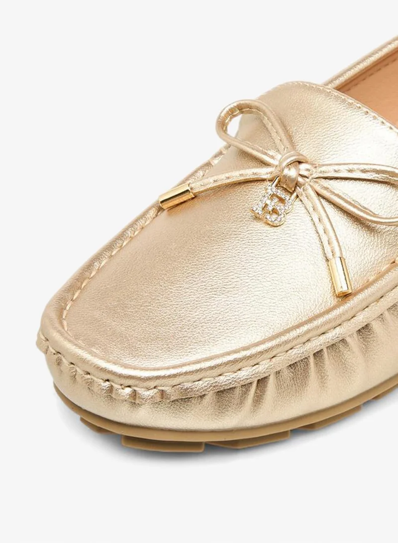 Flora Bella By Shoexpress GOLD Women Bow Detail Loafers for Women | Best Price UAE