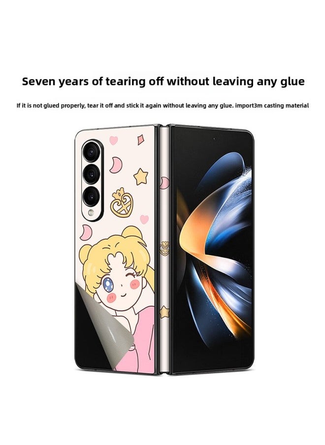 Generic Suitable For Samsung GalaxyZfold4 Back Film Edging Protective Film Sticker SM-F9360 Folding Screen Personality-Color:LX-A3587-Dimensions:For Samsung Fold3 One-part Front Frame (3M)  - Image 3