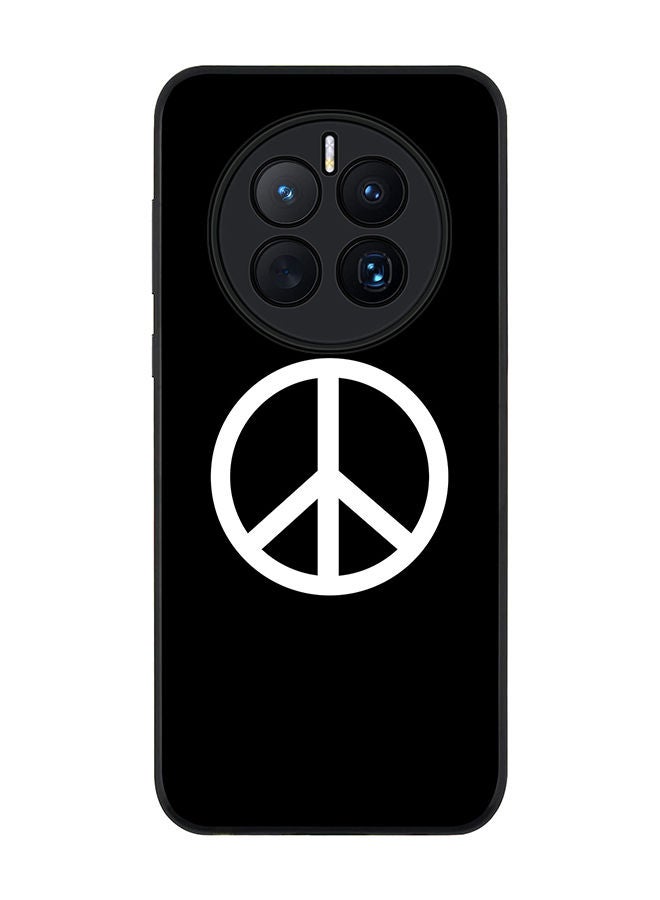 Stylizedd Rugged Black edge case for Huawei Mate 50 Slim fit Soft Case Flexible Rubber Edges Anti Drop TPU Gel Thin Cover - Peace Sign - Image 1