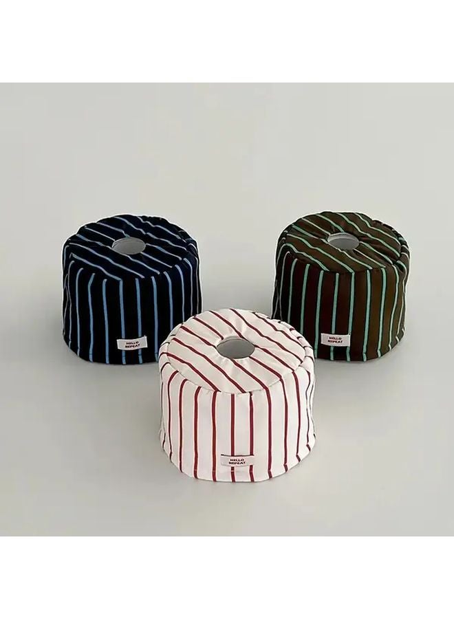 Modern Minimalist Round Tissue Box Organizer Green Sturdy Space Saving Toilet Paper Holder - Image 2