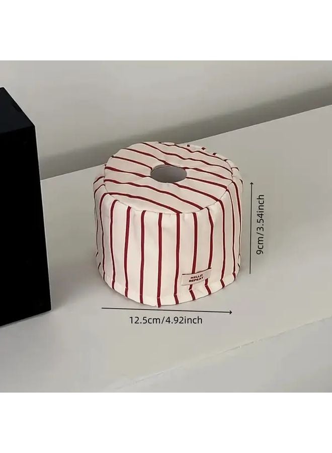 Modern Minimalist Round Tissue Box Organizer Green Sturdy Space Saving Toilet Paper Holder - Image 4