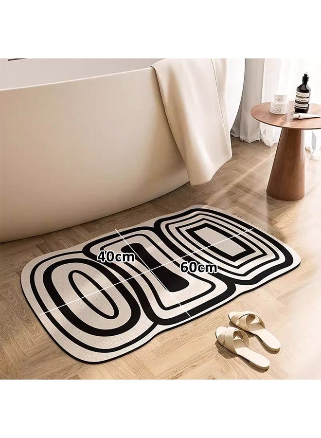 MLADEN Diatomaceous Earth Bath Mat Rugs Super Absorbent Diatomite Stone Bath Mat Non Slip Quick Dry Thin Bathroom Mat Fit Under Door, Floor Rugs in Front of Bathtub, Shower Room, Easy Care - Image 2