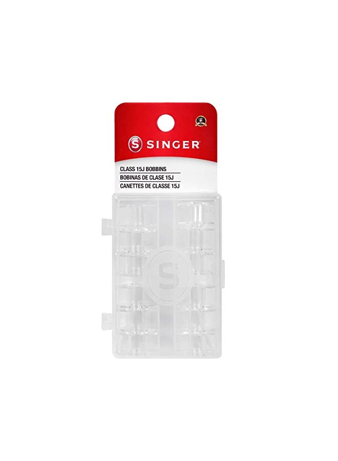 SINGER 06543 Class 15J Bobbins, Transparent, 12-Count - Image 1