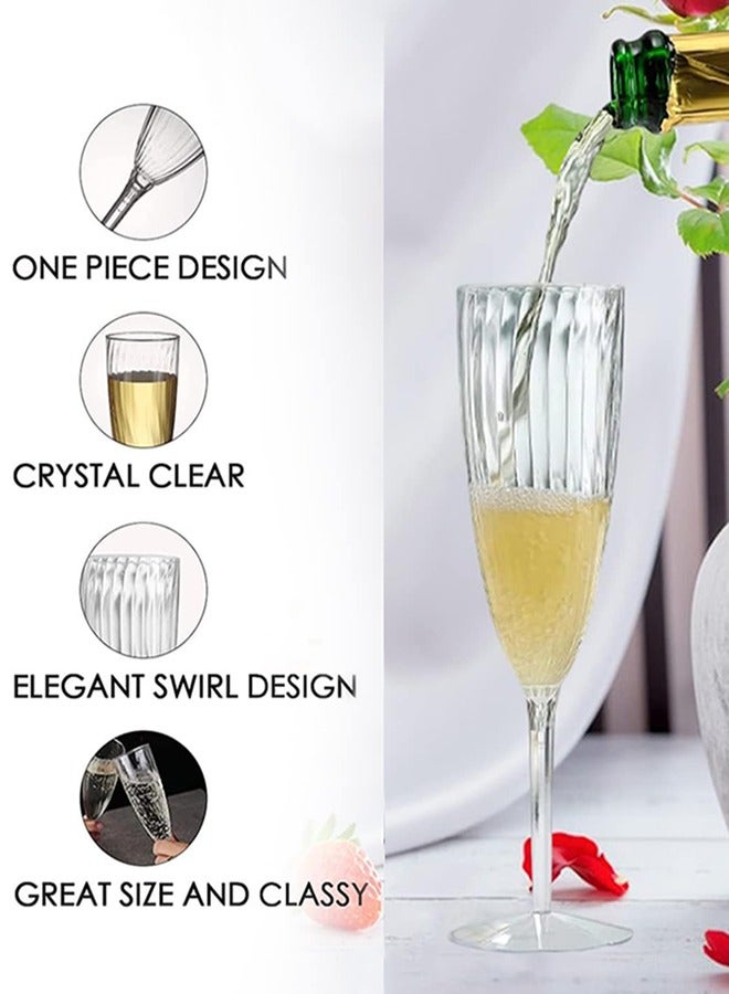 Garlo Glasses Flutes Disposable -Glasses Set of 12 for Wedding - One Piece Plastic Flutes - 6 oz Glasses - Mimosa Flutes - BPA Free Cups Set - Image 3