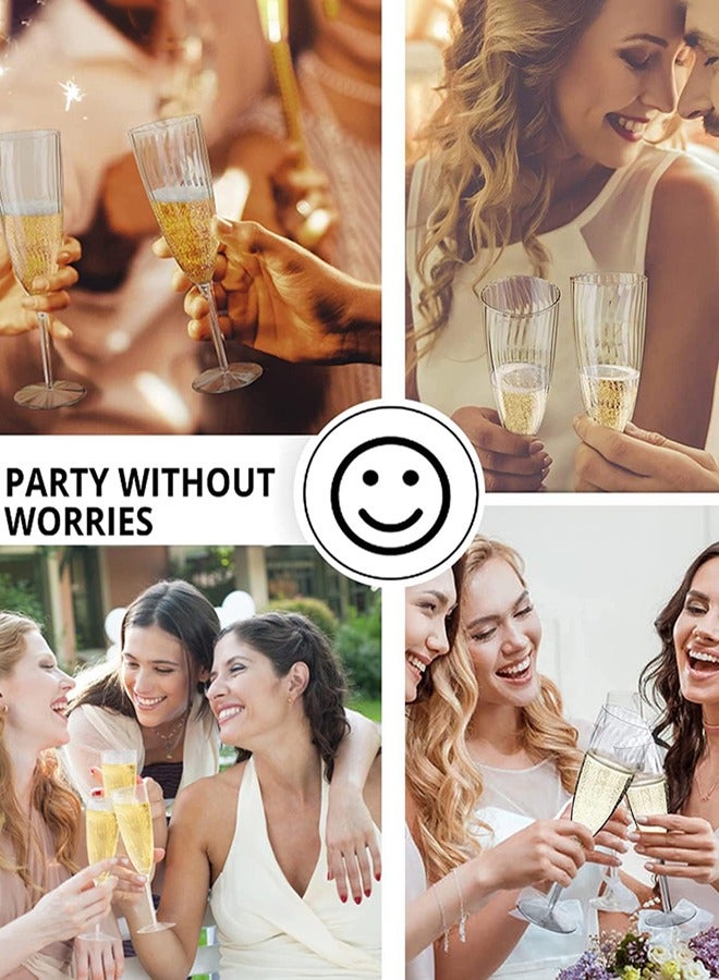 Garlo Glasses Flutes Disposable -Glasses Set of 12 for Wedding - One Piece Plastic Flutes - 6 oz Glasses - Mimosa Flutes - BPA Free Cups Set - Image 4