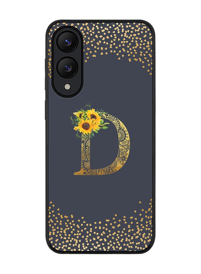 Stylizedd For Samsung Galaxy S25 Edge Case,Slim fit Camera Protection, Shockproof Thin Phone cover  - Custom Floral Monogram - D  (Grey )