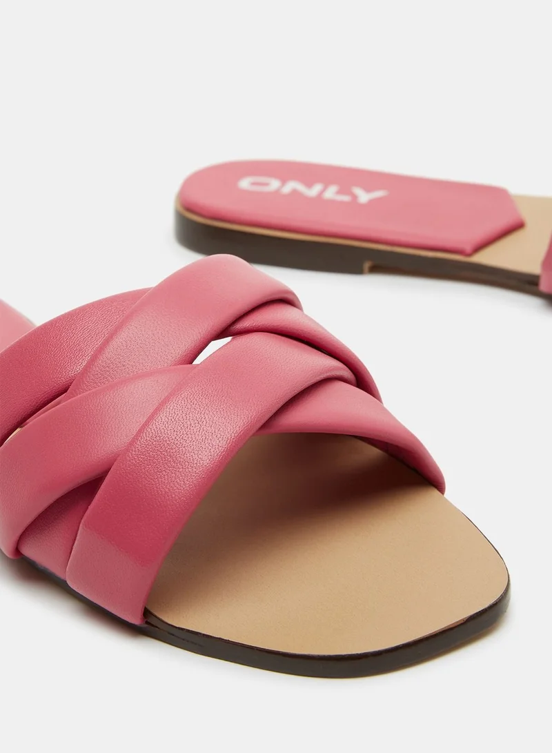 اونلي Cross Strap Flat Sandals
