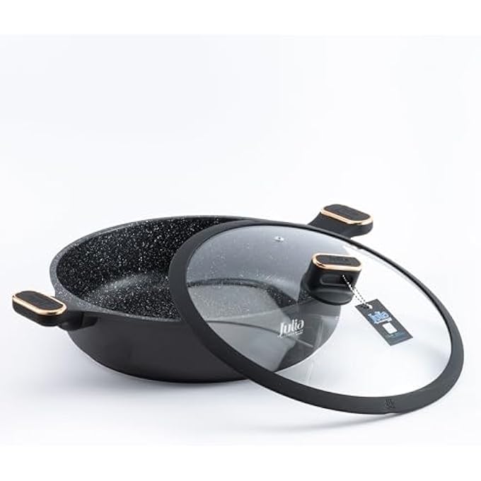 Julia ElitePro Plus Shallow Casserole With Lid 32 Cm Size Black - Image 3