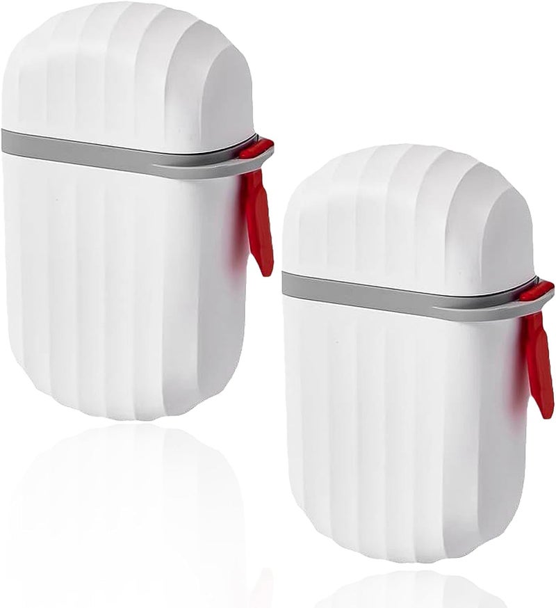 Styxon حامل صابون ستاكسون، صندوق صابون مع غطاء قفل محكم للسفر والتخييم حاوية مانعة للتسرب لحامل الصابون في المنزل للاستحمام والحمام | عبوة 2 | أبيض - Image 1