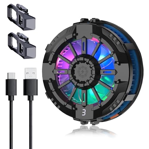 Sounce Mobile Cooling Pad Mobile Cooler Gaming Fan for Instant Cooling Advanced Refrigeration Chip and LED Temperature Display Compatible for Android and iPhones (Black, 5.7 CM) - Image 1