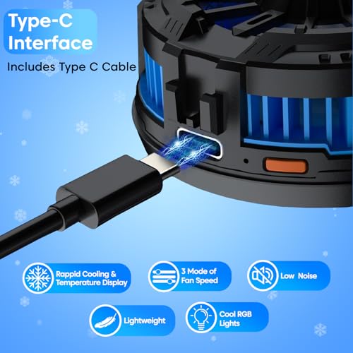 Sounce Mobile Cooling Pad Mobile Cooler Gaming Fan for Instant Cooling Advanced Refrigeration Chip and LED Temperature Display Compatible for Android and iPhones (Black, 5.7 CM) - Image 3