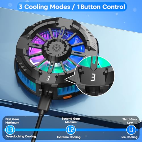 Sounce Mobile Cooling Pad Mobile Cooler Gaming Fan for Instant Cooling Advanced Refrigeration Chip and LED Temperature Display Compatible for Android and iPhones (Black, 5.7 CM) - Image 2
