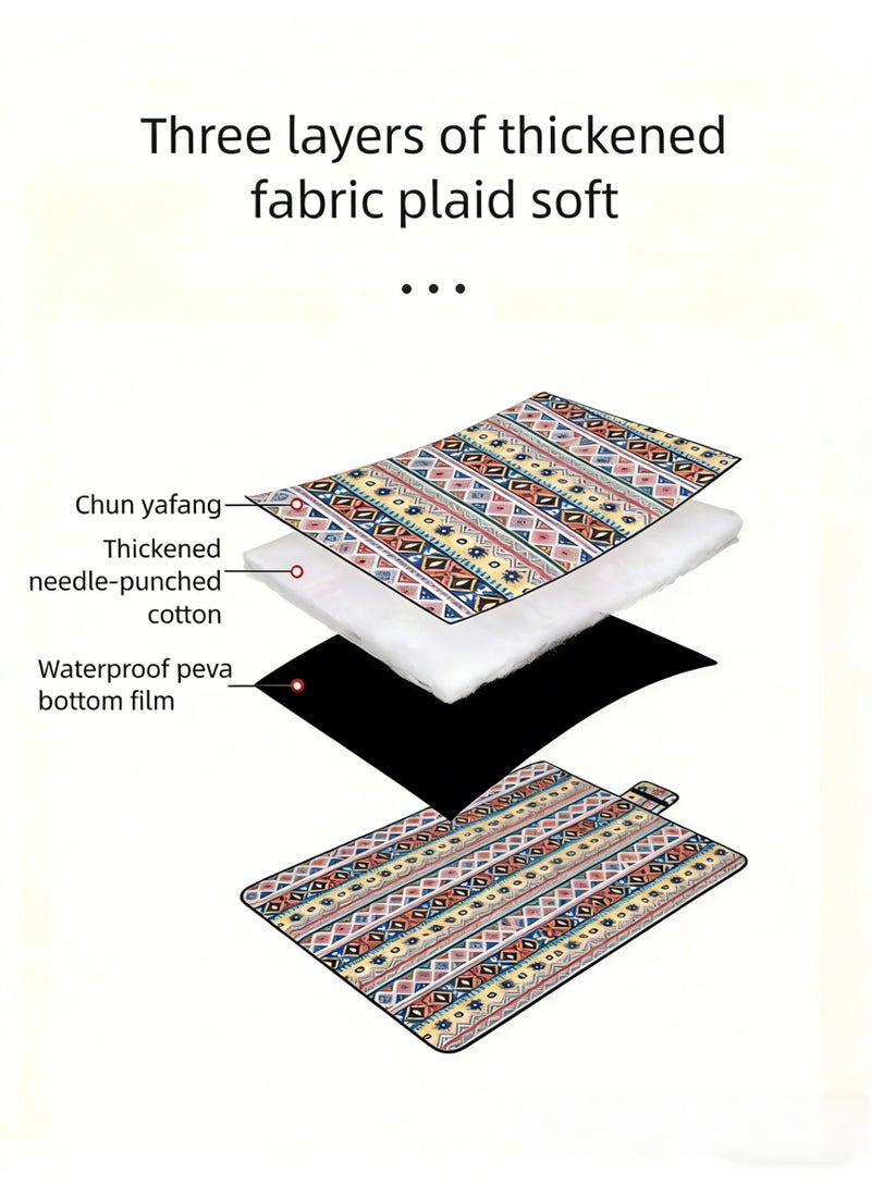 KELIO Extra Large Picnic Blanket 200x200cm Waterproof Foldable Portable 3-Layer Outdoor Mat for Family Gatherings, Camping, Beach, Park, Grass & Indoor Use - Image 2
