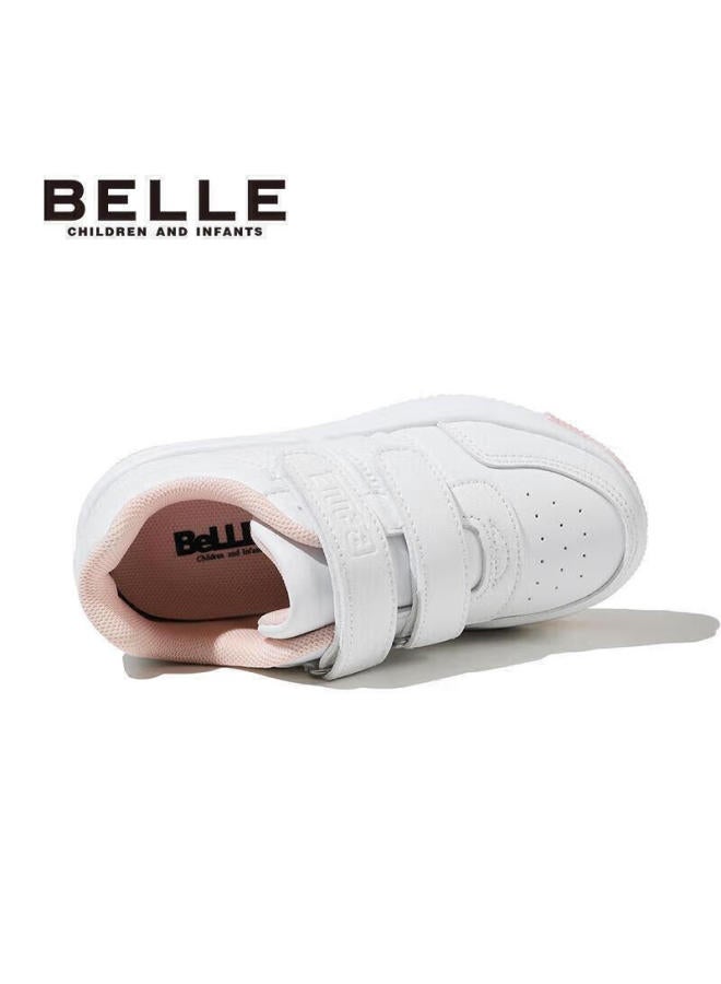 بيلي Belle أحذية الأطفال، سنيكرز للأطفال، أحذية بيضاء للأولاد والبنات، أحذية رياضية قابلة للتنفس، أحذية مدرسية عادية للربيع والخريف، وردي، المقاس 28 - Image 4