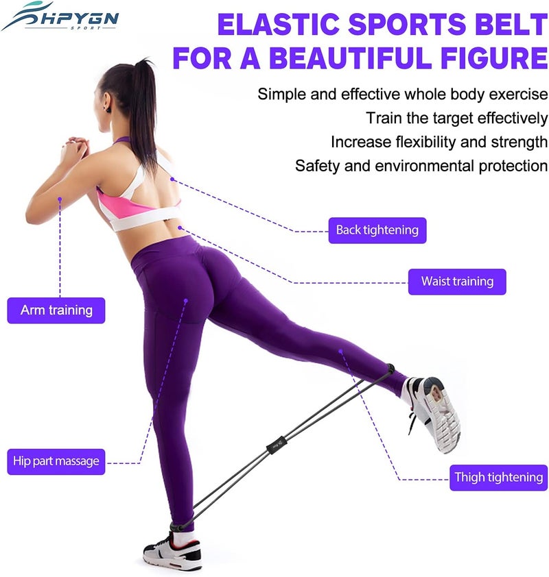 HPYGN Resistance Bands, Figure 8 Exercise Bands for Women Men, 8 Shaped Resistance Bands for Arms, Chest Expander, Yoga Gym Fitness Pulling Rope 8 Word Elastic for Exercise Muscle Training Tubing - Image 2