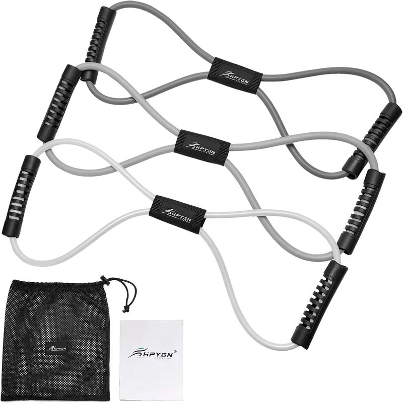 HPYGN Resistance Bands, Figure 8 Exercise Bands for Women Men, 8 Shaped Resistance Bands for Arms, Chest Expander, Yoga Gym Fitness Pulling Rope 8 Word Elastic for Exercise Muscle Training Tubing - Image 1