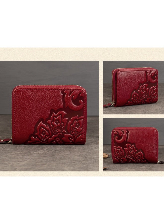 Mark Fairwhale New Leather Retro Embossed Multifunctional Large Capacity Coin Purse - Image 2