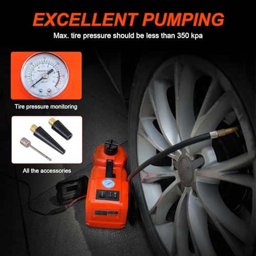 E-HEELP Electric Car Jack Kit 5Ton 12V Hydraulic Car Jack Lift (Lifting Range: 6.1~17.7 inch) with Electric Impact Wrench for SUV MPV Sedan Truck Change Tires Garage Repair - Image 4