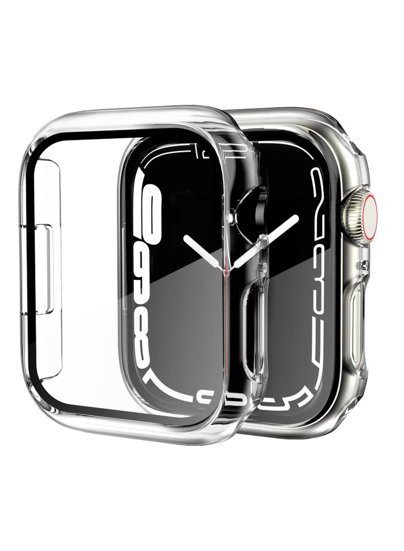 Protective Case Compatible with Apple Watch Bumper 41mm with Anti-Scratch Tempered Glass Screen Protector Film,360 Shockproof PC Cover... - Image 1