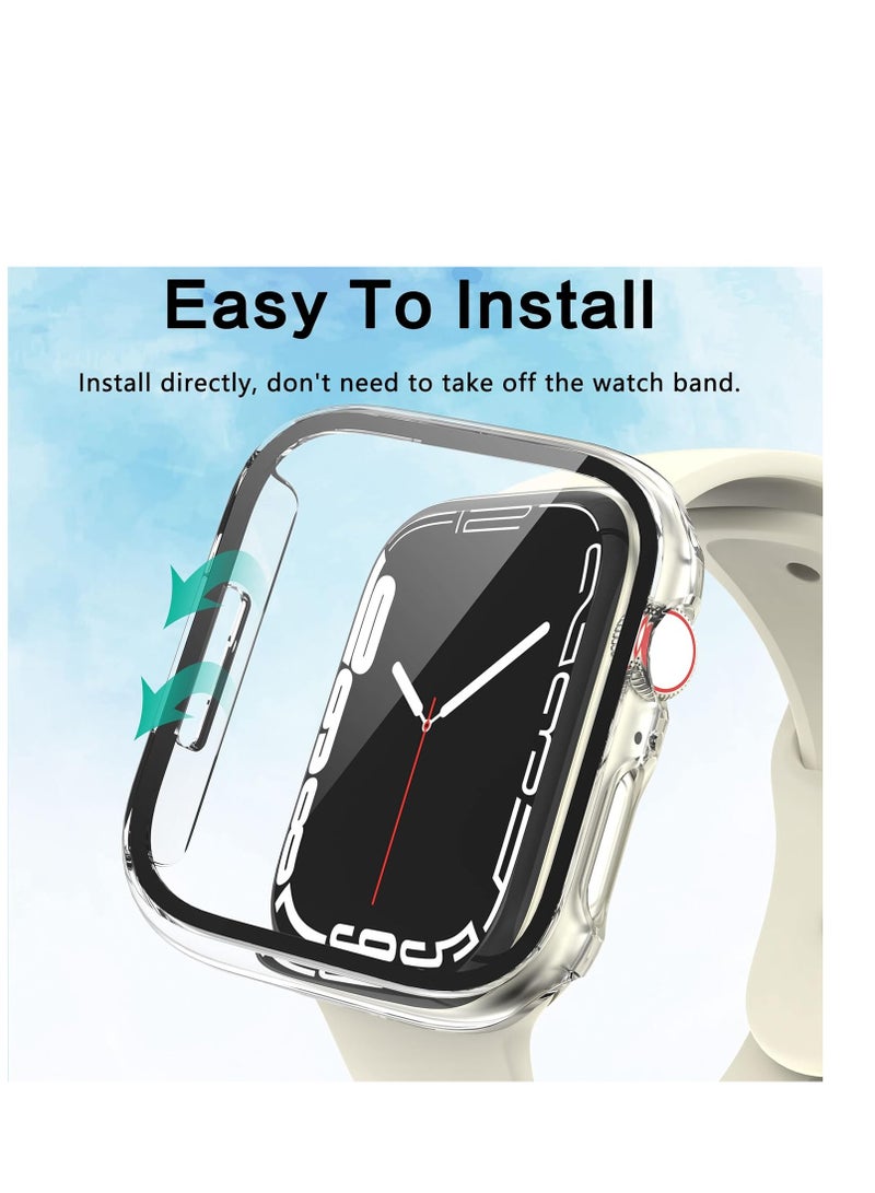 Protective Case Compatible with Apple Watch Bumper 41mm with Anti-Scratch Tempered Glass Screen Protector Film,360 Shockproof PC Cover... - Image 2