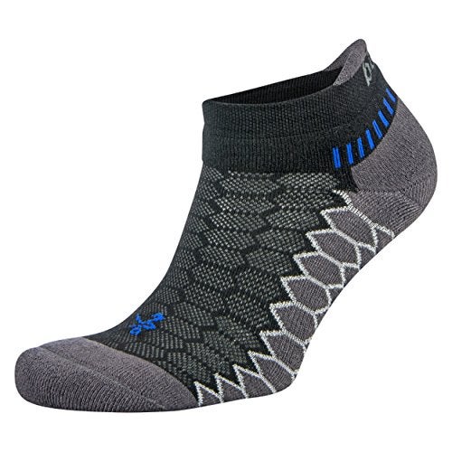 Balega Silver Compression Fit Performance No Show Athletic Running Socks for Men and Women (1 Pair), Black/Carbon, Small - Image 1