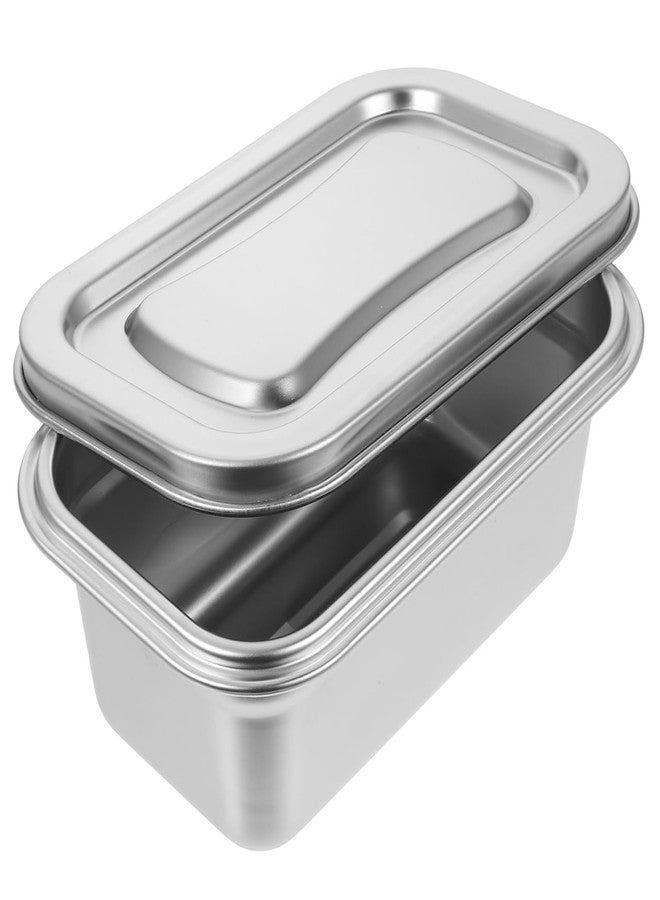 Bestonzon Stainless Steel Food Storage Container, Mini Ice Cream Holder Box Fridge Organizer Case Metal Freezer Bin Airtight Snack Bowl Reusable Refrigerator Boxes - Image 1