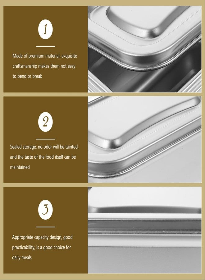 Bestonzon Stainless Steel Food Storage Container, Mini Ice Cream Holder Box Fridge Organizer Case Metal Freezer Bin Airtight Snack Bowl Reusable Refrigerator Boxes - Image 3