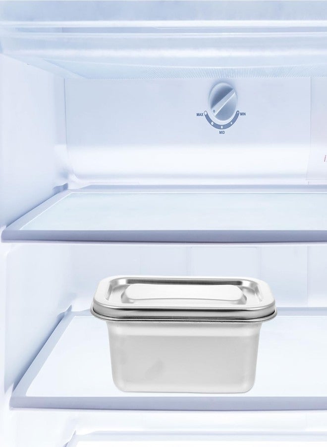 Bestonzon Stainless Steel Food Storage Container, Mini Ice Cream Holder Box Fridge Organizer Case Metal Freezer Bin Airtight Snack Bowl Reusable Refrigerator Boxes - Image 4