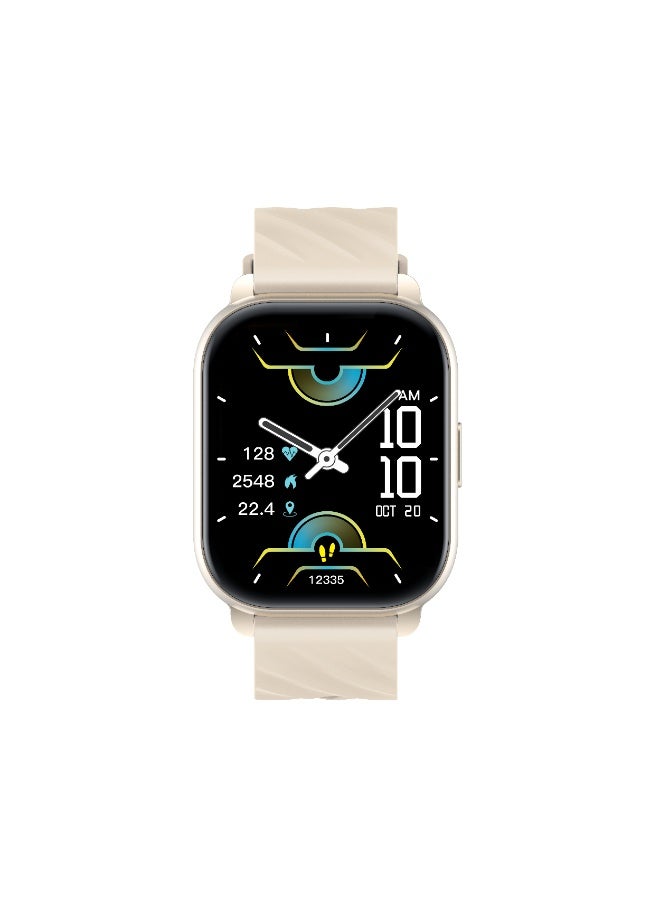 ITEL 340 mAh Fit O18 Smart Watch – 2.01" HD Touch Screen with Bluetooth Calling, IP68 Waterproof & 15-Day Battery Beige - Image 1