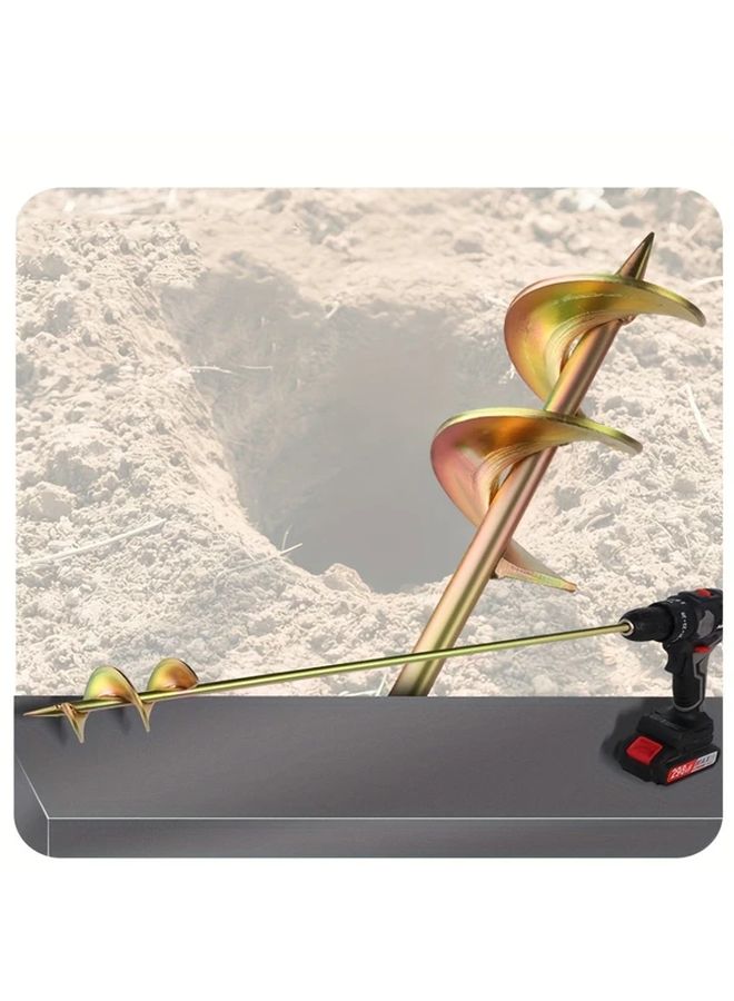 Heavy Duty 23 62 Inch Garden Auger Drill Bit For Efficient Soil Drilling Planting - Image 2
