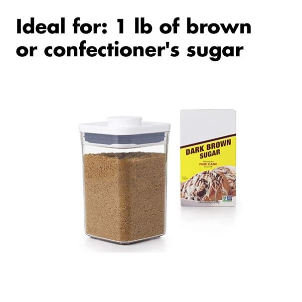 OXO OXO Good Grips POP Container - Airtight Food Storage - Small Square Short 1.1 Qt Ideal for 1 lb of brown sugar or confectioner's sugar  - Image 2