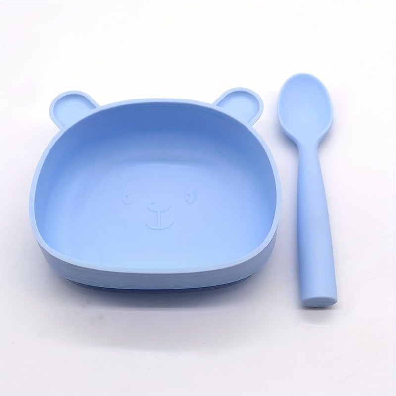 Sea Blue Kids D Shape Bowl Spoon Holiday Gift Set - Image 5