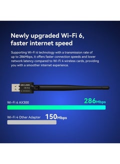 LB-LINK LB-LINK WN300AX AX300 WiFi 6 USB Adapter with High Gain Antenna  - Image 3