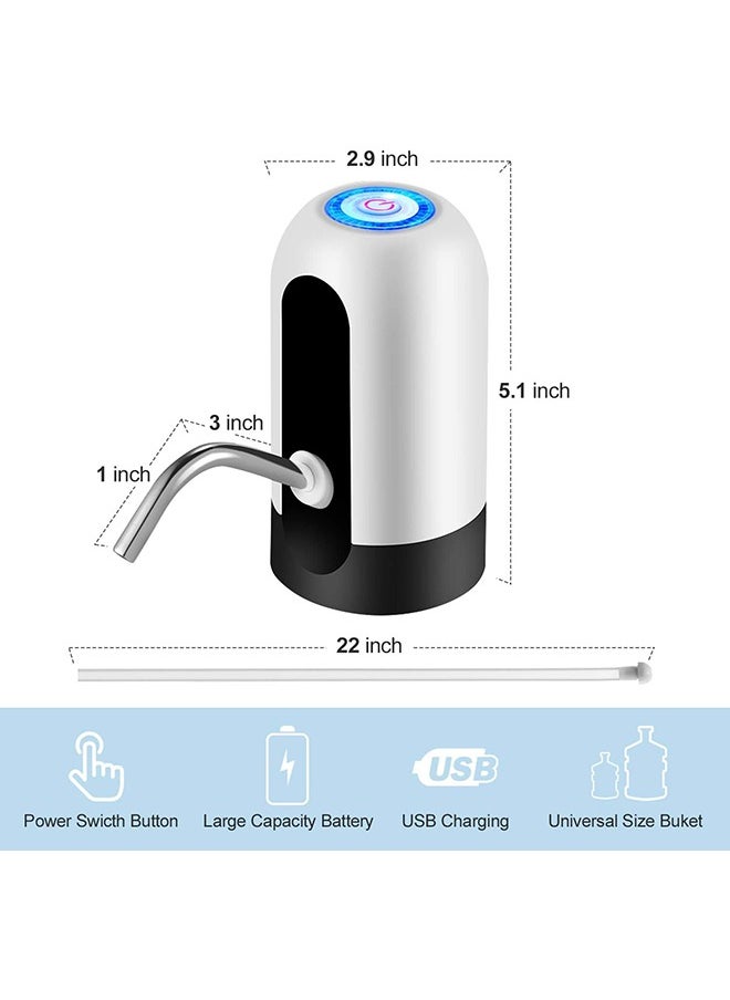 Arabest Water Jug Pump, Electric Water Bottle Pump, USB Charging Automatic Drinking Water Pump for Universal 3-5 Gallon Bottle, Portable Water Dispenser for Camping  - Image 2