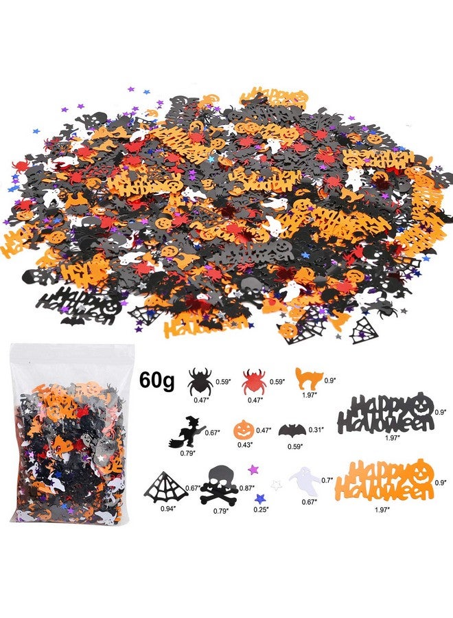 Konsait 2000+pcs Halloween Confetti Table Confetti Table Scatter Pumpkins Spiders Bats Witches Spider Webs Star Cat Ghost Halloween Skull Confetti for Halloween Party Favor Decorations Supplies - Image 3